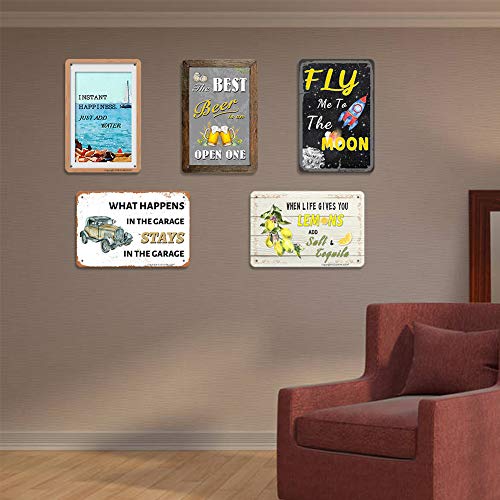 Anjooy Retro Tin Signs - It's 5 O'clock Somewhere - Vintage Metal Sign For Outdoor Indoor Beach Garden Tub Bar Farmhouses Cafes Gate Art Wall Decoration(8"X12") #TOP6