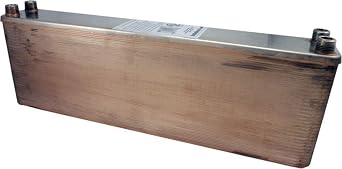 Duda Energy HX3660M050 B3-36A 60 Plate Stainless Steel Heat Exchanger with 1/2" Male NPT Ports Copper Brazed, 5.9" Height, 2.9" Width, 18.3" Length