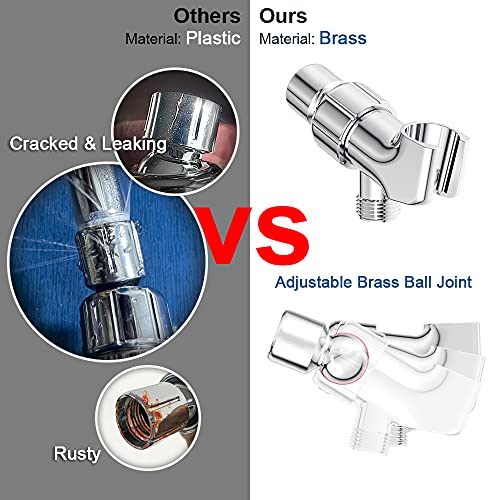 6 Functions Handheld Shower Head Set Hopopro High Pressure Shower Head High Flow Hand Held Showerhead Set with 59 Inch Hose Bracket Teflon Tape Rubber Washers