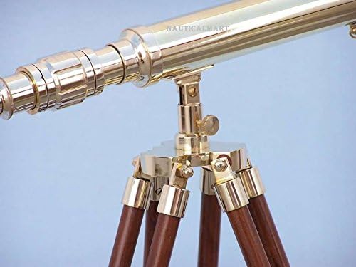 NauticalMart Floor Standing Brass Harbor Master Telescope 30"