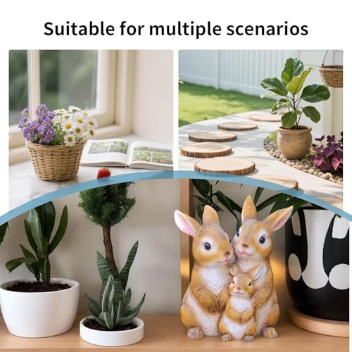 Statue de lapin d'extérieur compacte et légère pour décorer sans effort balcons et parterres - 7
