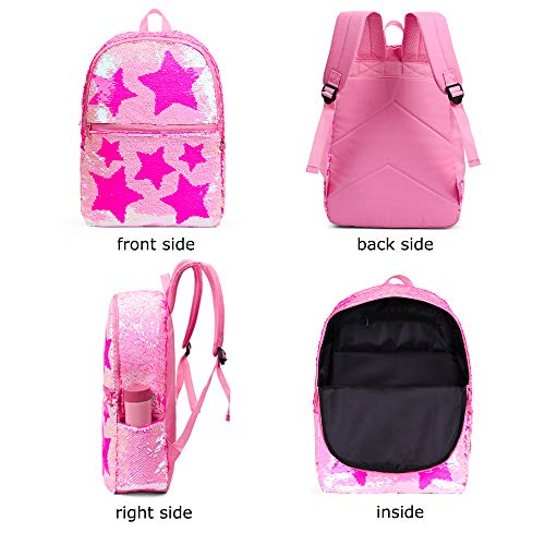 Le Vasty Sequin School Backpack For Girls Boys Kids Cute Kindergarten Elementary Book Bag Bookbag Glitter Sparkly Back Pack One_Size #TOP3