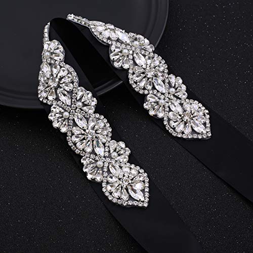 Crystal Bridal Belt Handmade Wedding Sash with Rhinestones Pearls for Wedding Gown3