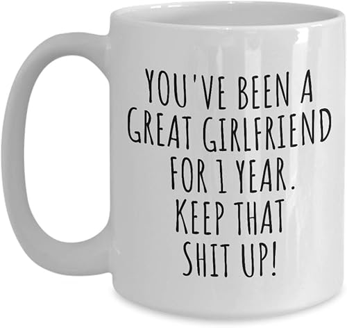 Miniatura 1 de 1 Año Aniversario Novia Taza Regalo Divertido Para Novia Primera Relación De Citas Pareja Juntos Café Taza De Té 15 oz