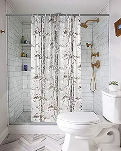 CASA-NEST PVC Floral Tulip Shower/partition Curtain with 8 Hooks(4.5feetx7feet),(54x84 Inches), Brown,Waterproof Tulip007