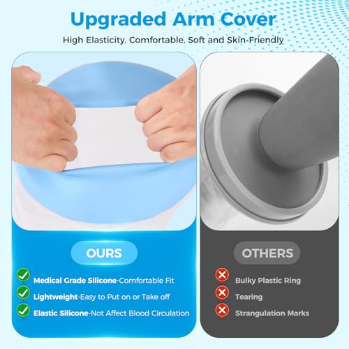 AMSGANK Gipsschutz Wasserdicht Arm, Erwachsene Verbandschutz Duschschutz Hand Wiederverwendbar Gipsarm Duschen Schutzhülle Arm Gips Duschhülle, Armschutz Beim Baden (Kurzer Arme)