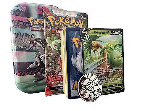 PoKéMoN Pokemon Mini Tin Bundle - 50 Assorted Cards, 1 Sealed Booster Pack, Ultra Rare Card & Game Coin