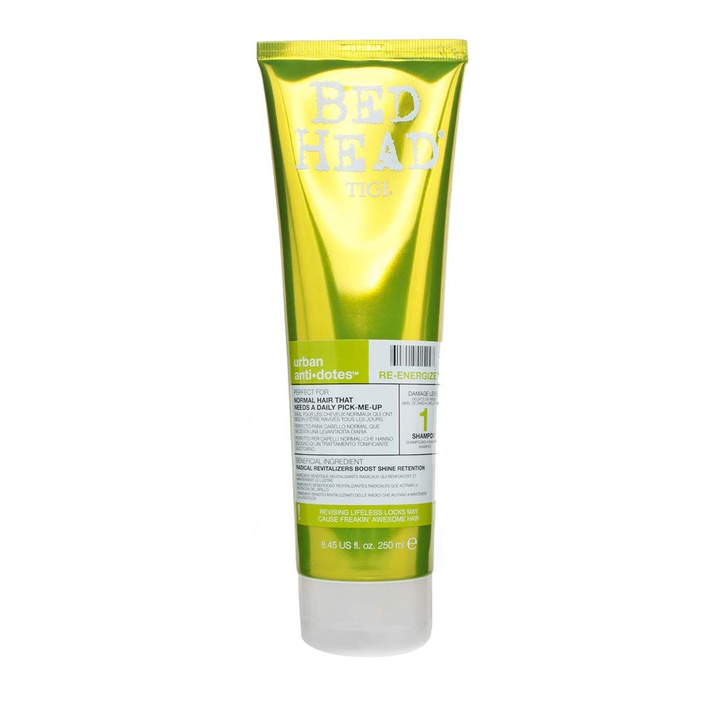 TIGI Bed Head Re-energize Shampoo for Dull & Dry Hair; Urban Antidotes Level 1; safe for coloured hair, 250 ml