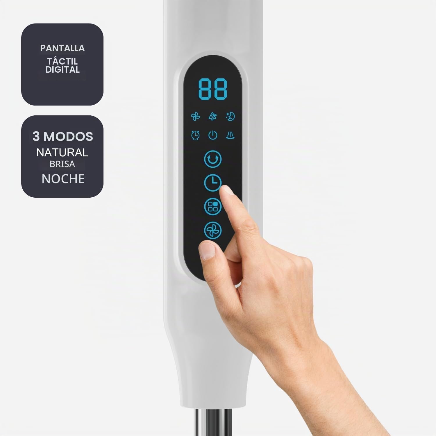 Black+Decker - Ventilador de Pie 30W | 24 Velocidades | Modos Normal, Natural y Noche | Timer 15h | Oscilación Automática | Altura Ajustable 118-138 cm | Pantalla LED | Silencioso | Mando a Distancia