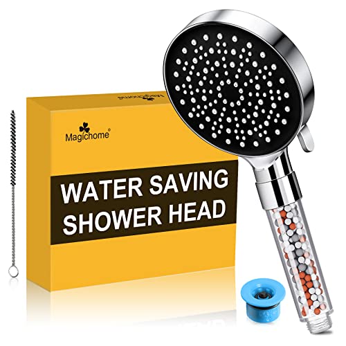 Magichome Alcachofa de Ducha Alta Presión 6 Modos Duchas de Baño Alcachofa,3 Capas Filtro Ducha, G1 / 2 Ajuste Universal Cabezal de Ducha con Filtro (8 L/min, Negro) Cover