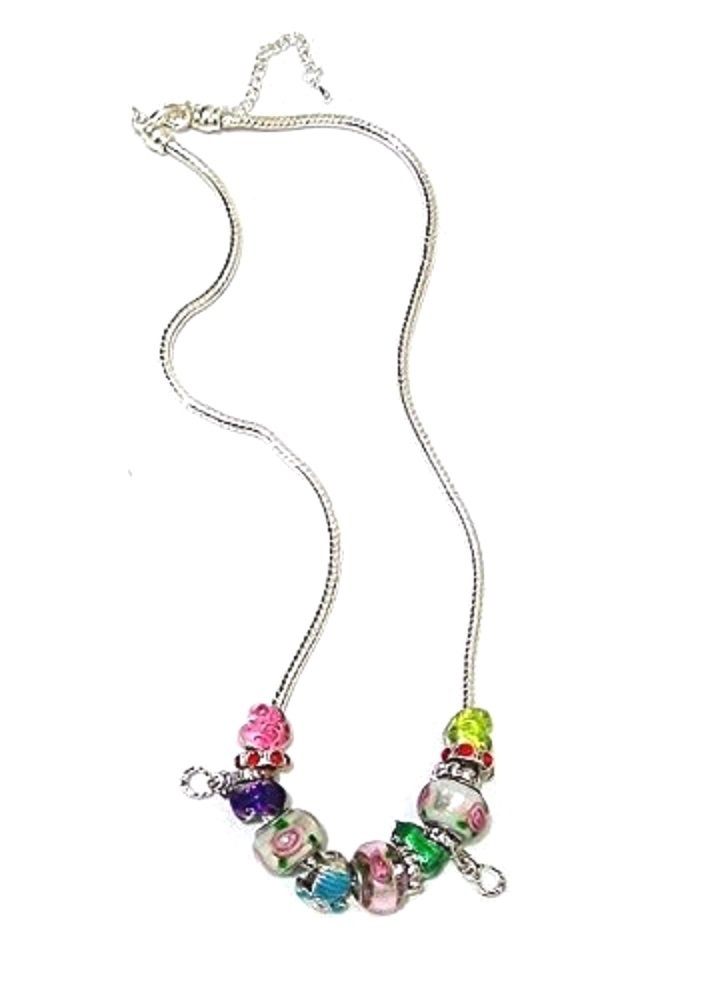 Fashion Jewellery4uRed Multi Colour Heart Pear Shirt Charm Beaded Necklace Jewellery