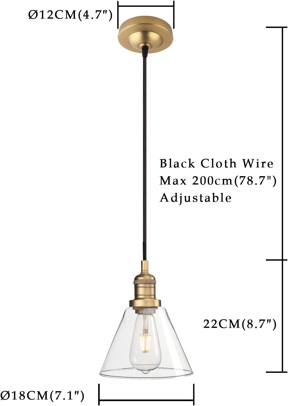 Phansthy Modern Pendant Light Fixtures Over Kitchen Island Sink Lighting Ceiling Hanging Farmhouse Metal Industrial Ceiling Mount Pendant Lighting with Clear Glass Shade (Antique)