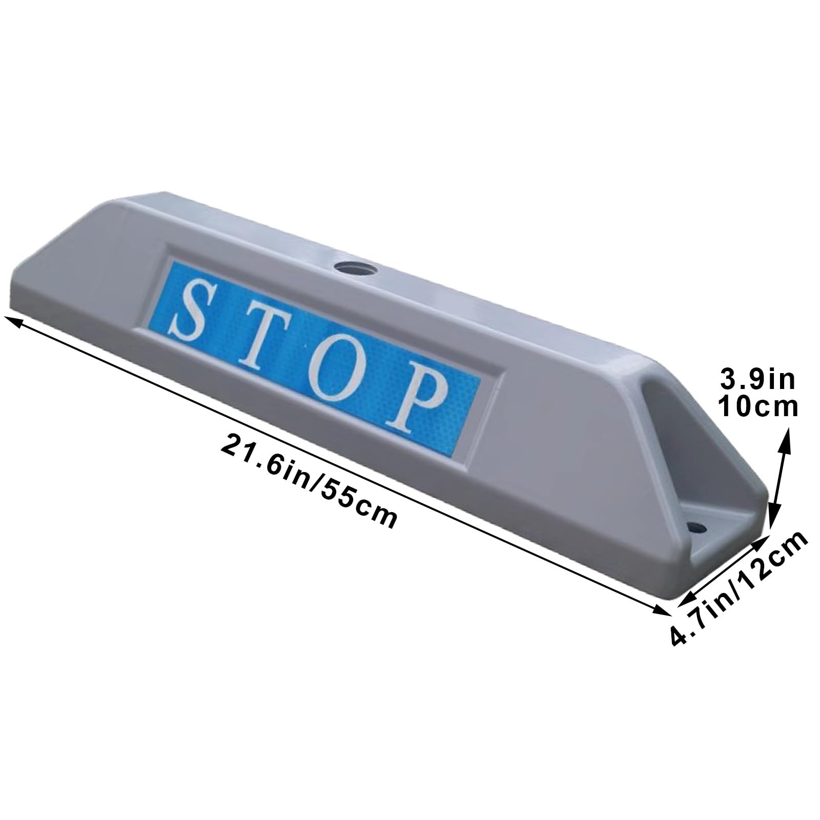 Calzos Autocaravana, Rampas para Coche, Tope de Aparcamiento para Vehículos Fabricado en Aleación de Aluminio, Freno de Rueda con Logotipo Reflectante, para Entrada de Vehículos, Garaje(Gray)
