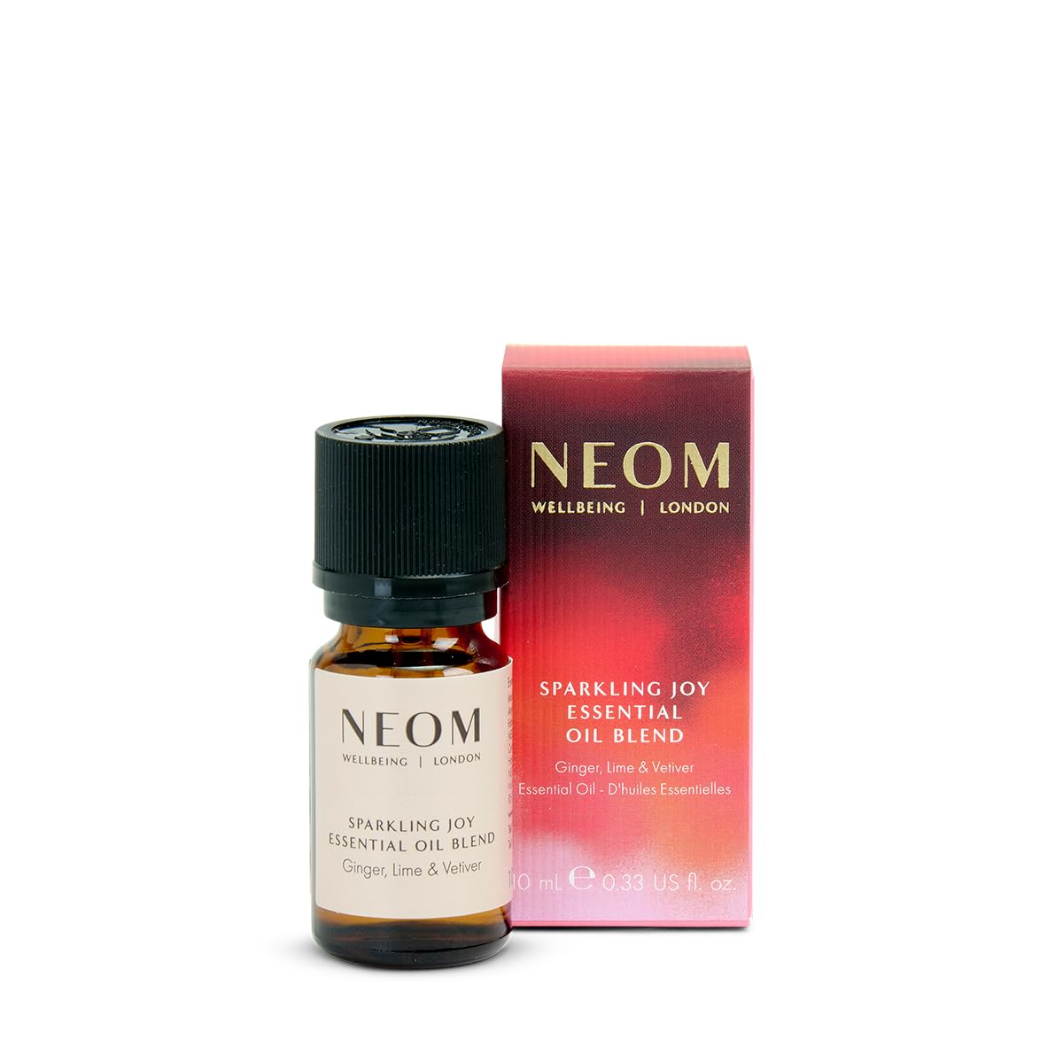 NEOM Sparkling Joy Essential Oil Blend, 10ml I Pure Essential Oils Including Ginger, Lime and vetiver I 100% Natural I Invigorate the Senses