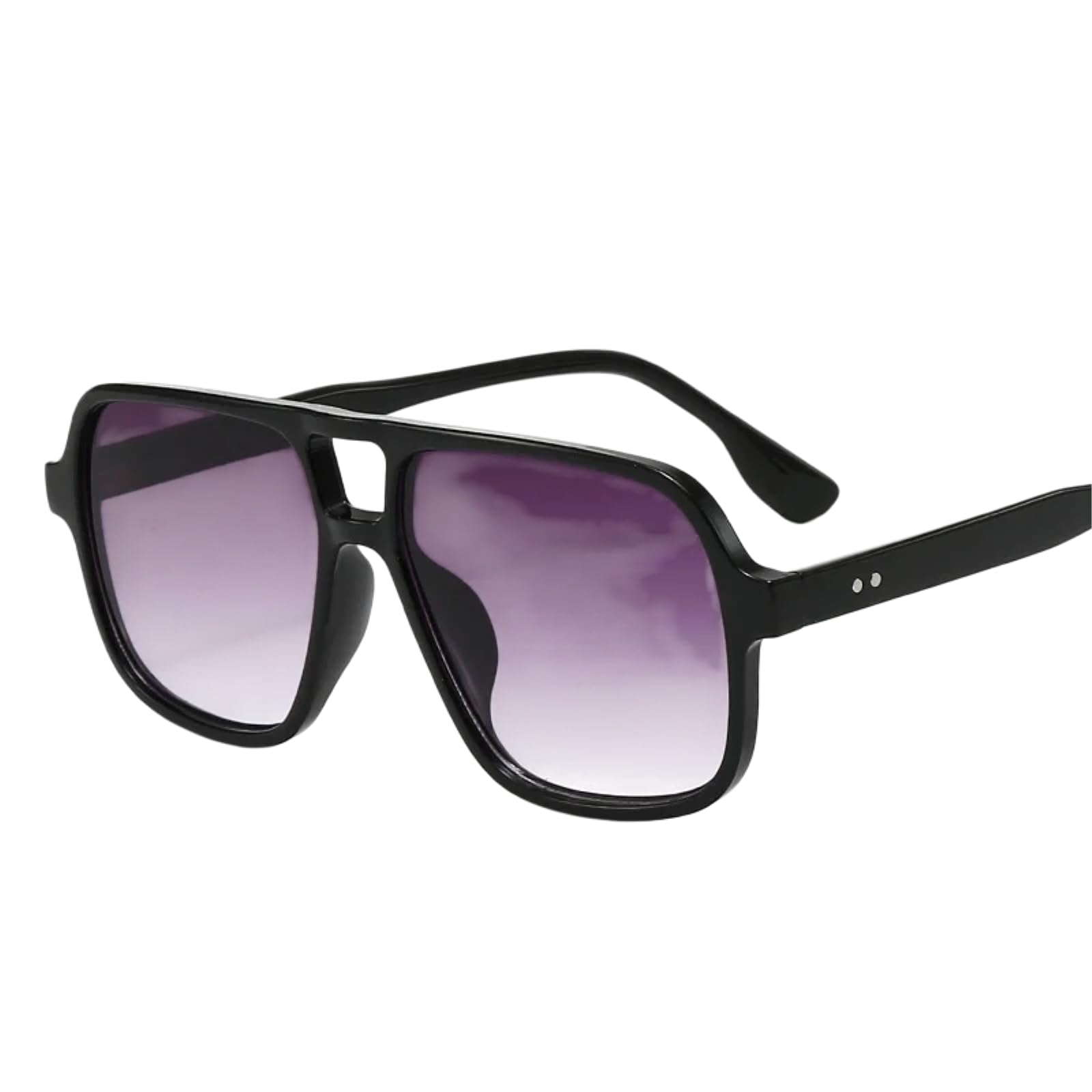 Lunettes de soleil vintage double pont carré pour hommes et femmes style punk oversized