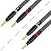 WORLDS BEST CABLES 8 Foot Ultimate - 7 AWG - Ultra-Pure OFC – Extra Premium Audiophile HiFi Speaker Cable Pair with Eminence Gold Banana Plugs & Carbon Tweed Jacket