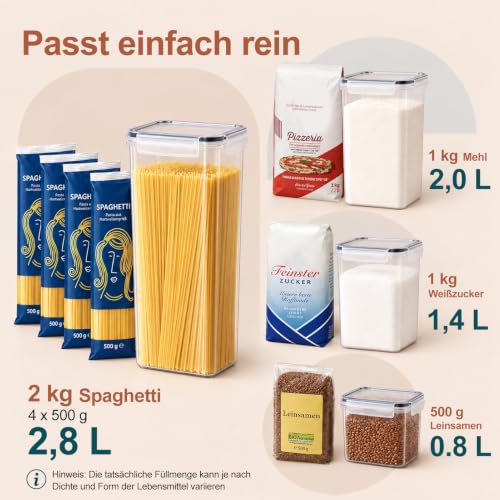 GoMaihe Vorratsdosen 25 Set Aufbewahrungsbox Küche Organizer, Luftdicht Vorratsbehälter Plastik mit Deckel… – Ansicht 5
