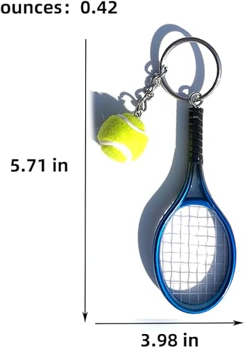 Miniatura 3 de Mini raqueta de tenis de color con llavero de bola