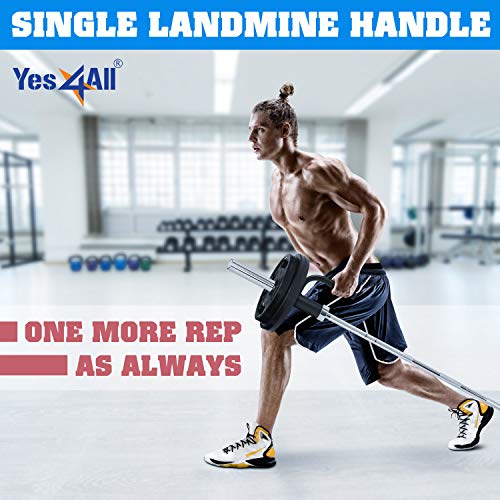 Image of Yes4All Exercise Machine Adjustable T Bar Row Attachment, D Row Handle /Landmine Handle Attachment with Textured Rubber Handles