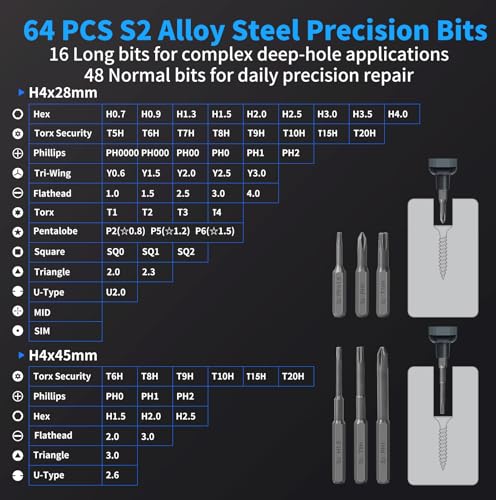 Image of STREBITO Mini Electric Screwdriver, 70 in 1 Small Electric Screwdriver Set