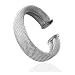 sephla Silver Plated Weave Mesh Adjustable Cuff Bangle Bracelet for Women