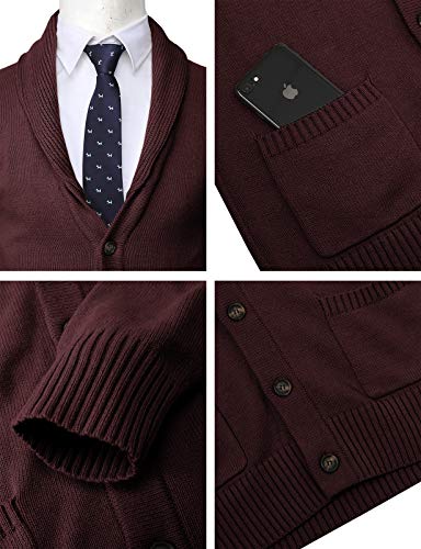 H2H Mens Casual Slim Fit Henley Neck Button Sweater Pullover Wine Us M/Asia L (Cmocal050) #TOP4