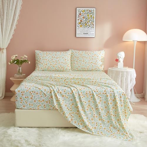 Imprimé feuilles de fleurs parure de lit pour chambre d'amis