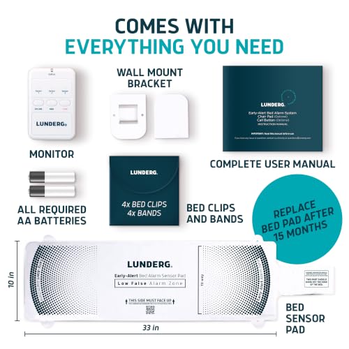 Image of Lunderg Wireless Early Alert Bed Alarm System for Elderly & Fall Prevention