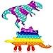 Skisneostype 2 Stück Dinosaurier Push Bubble Poppet Fidget Toy Set, Popet Plopper Spielzeug, Antistress Sensory Figetttoys für Menschen mit ADHS oder Autismus, Tyrannosaurus & Stegosaurus