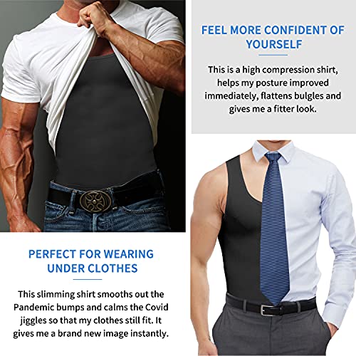 MISS MOLY Compression Shirts for Men Slimming Shirt Body Shaper Vest to Hide Gynecomastia Moobs Base Layer Tank Tops4