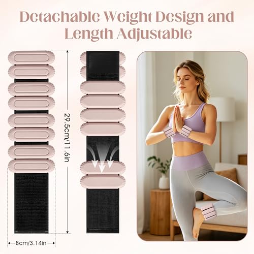 Image of Wrist Weights for Women & Men, 2lb Silicone Wrist Ankle Weights | Adjustable Arm & Leg Weights for Pilates, Yoga, Running,Walking and Strength Training