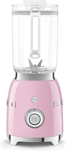 SMEG BLF03 - Licuadora de estilo retro, licuadora de encimera de 600 W con jarra sin BPA de 48 onzas, 3 velocidades + pulso, trituración de hielo y