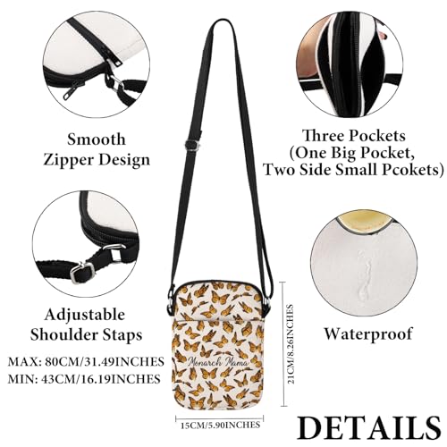VAMSII Monarch Gift Monarch Mama Crossbody Bag Who Loves Monarchs Travel Bag Butterflies Lover Gift2