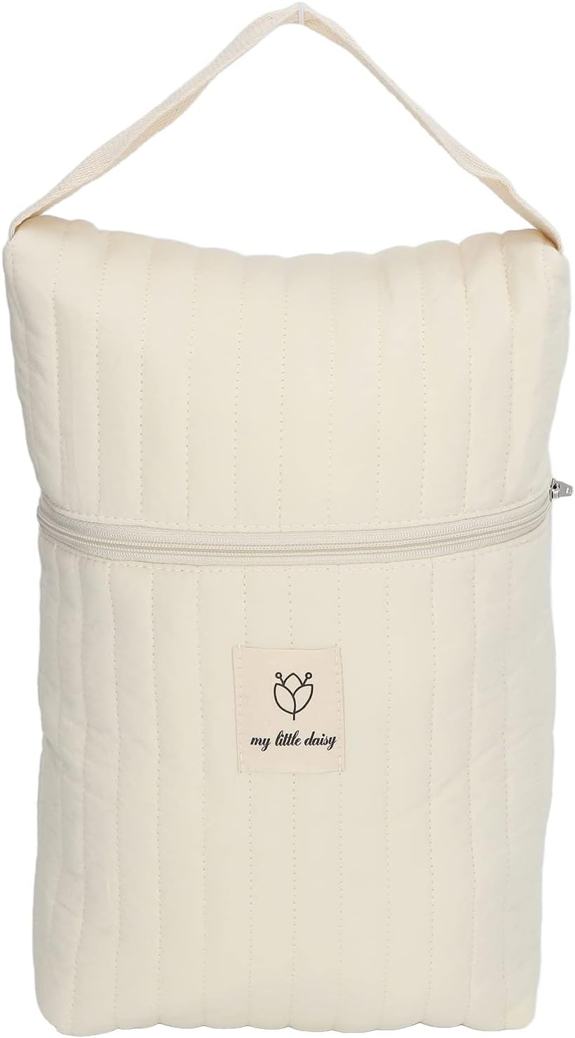 Pilipane Diaper Bag Organizing Pouch Exquisite Portable Handheld Large Capacity Cotton Diaper Storage Bag Pouch for Baby Showers Travel Mom Bag