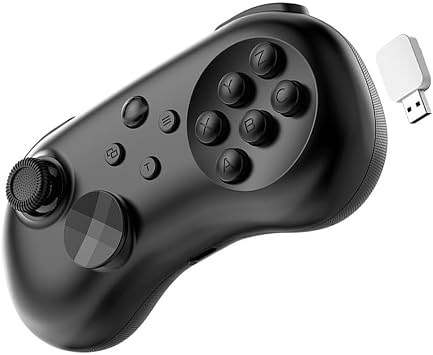 Wireless Fighting Controller 6-Button Hall Joystick (Black + Receiver)