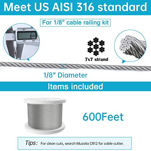 image for Muzata 600 ft 1/8