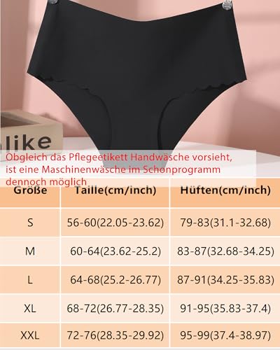 Sth Big Unterhosen Damen Nahtlose Hohe Taille Seamless Slips Damen High Waist Unterwäsche Frauen Bequem Hipsters Pantys Ohne Abzeichnen Taillenslip Nahtlos Underwear Women Slips Mehrpack 6