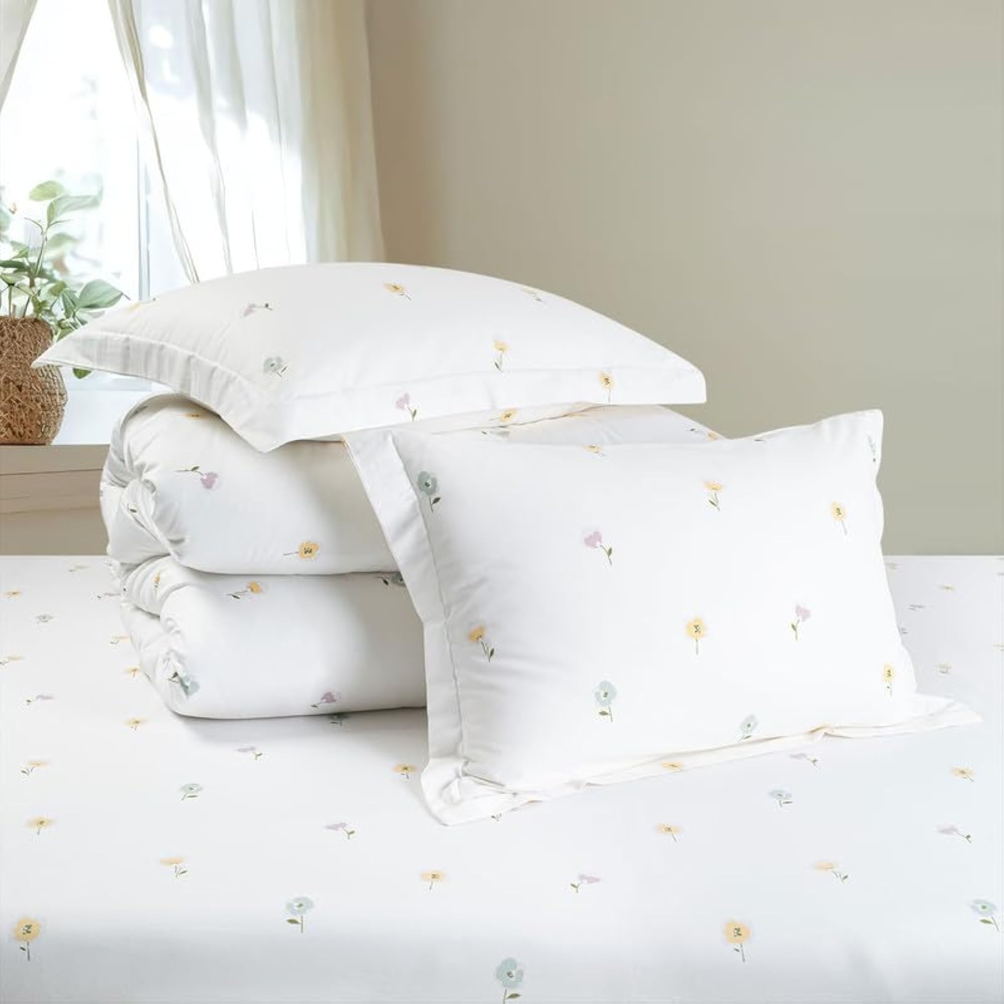 400 TC 100% Cotton Single Bedsheet Set, Soft Breathable