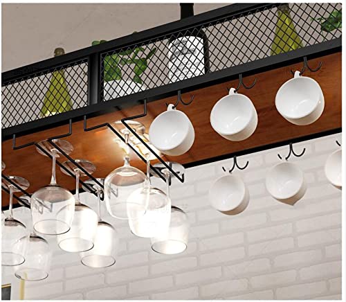 Casier à vin suspendu industriel DASHADAO avec support verre noir 80cm - 6