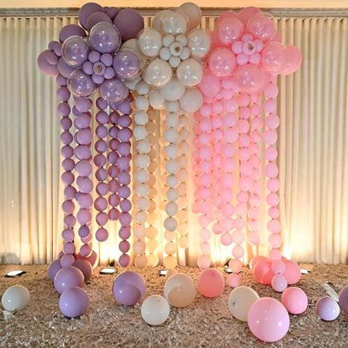 Image of Beige Quick Link Balloons - 60PCS Linking Balloons for Wedding, Birthday, Baby Shower, Engagement, Graduation Party Decorations (10inch)