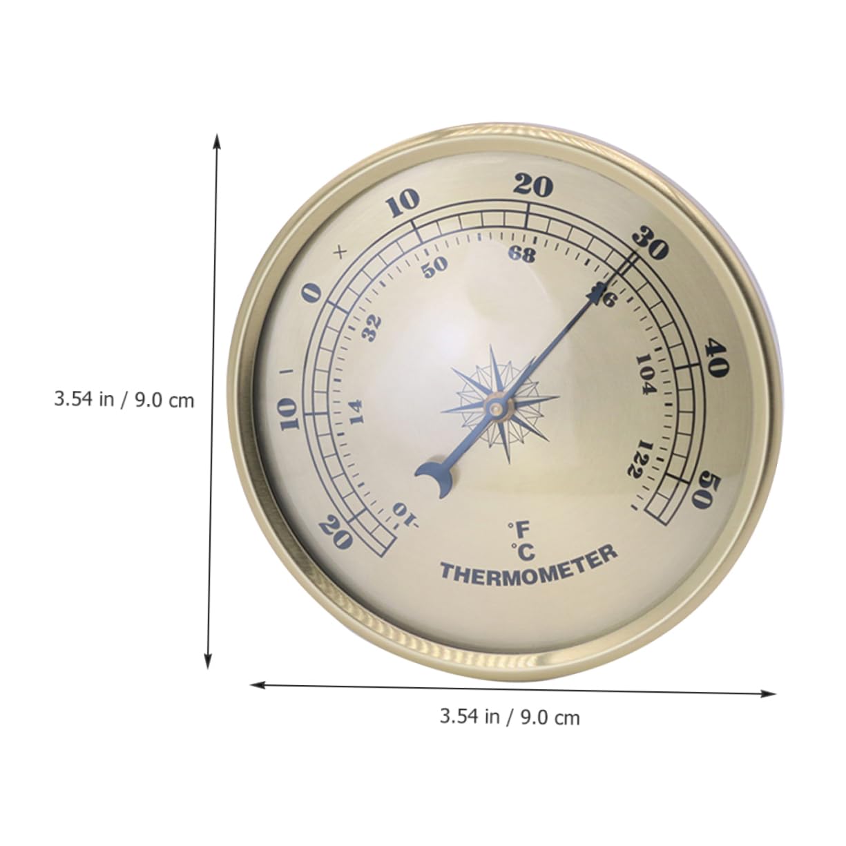 UKCOCO 4pezzi Termometro Digitale Rotondo Metallo Per Interni Ed Esterni Misuratore Di Temperatura Compatto Con Display Facile Da Installare Per Casa Ufficio Giardino e Laboratorio