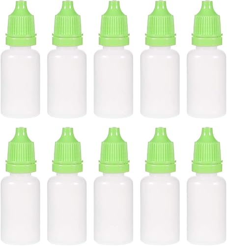 Uxcell - Botellas de plástico con gotero 03fl oz vacías con tapa 10 unidades Verde