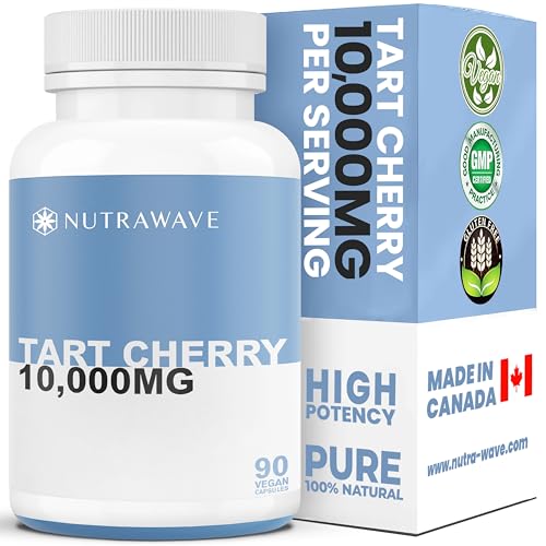 Nutrawave EXTRACT TART CHERRY capsules 10,000mg per serving, Non-GMO, Vegan, Gluten Free. 90 Capsules.