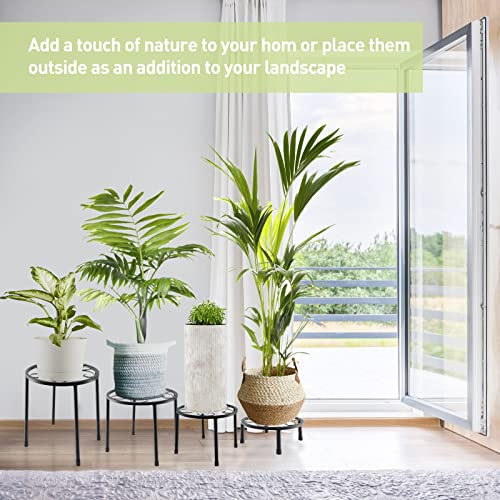 Ailibre 4-Pack Metal Plant Stands, Heavy Duty Iron Flower Pot Stand, Indoor Outdoor Metal Rustproof Planter Container Round Supports Display Rack For Home & Garden Decor #TOP4