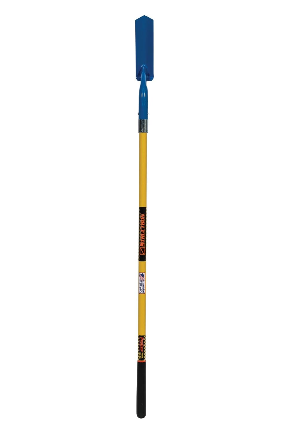 Structron 89273 STR-S708 3" Trenching Shovel with 54" Yellow Fiberglass Handle and Cushion Grip, 28 Degree"V" Shaped Head