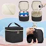 Luxja Wearable Breast Pump Bag, Black | Pumping Bag Compatible with Momcozy, Willow, Elvie Breast Pump, with a Breastmilk Cooler Bag, Small Case and Waterproof Mat