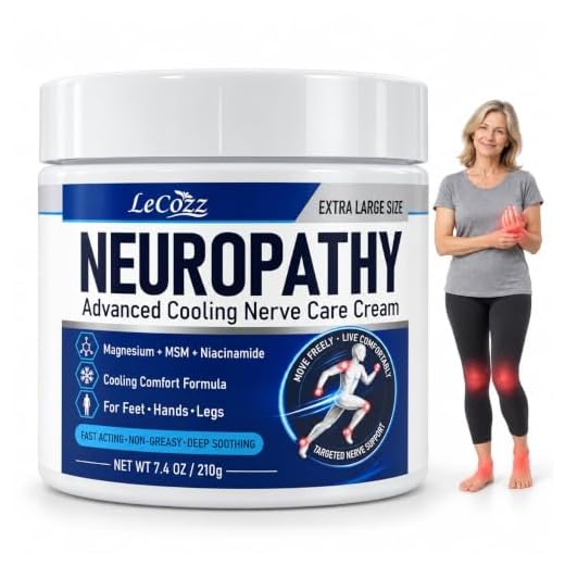Neuropathy Cream for Feet & Hands, Cooling Nerve Pain Relief Support, 7.4oz