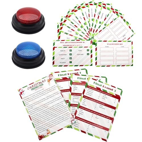 Christmas Family Feud Game with Answer Buzzers,Funny Christmas Party Games,Christmas Trivia Game, Family Feud Quiz Holiday Games for Party Office Adult Groups