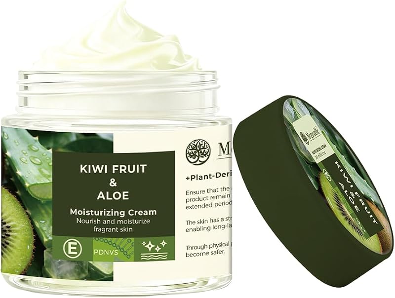Creme hidratante para rosto e corpo MegustaMe com manteiga de karité, óleo de amêndoas-doces e vitamina E, Kiwi e aloe vera, 200 mL