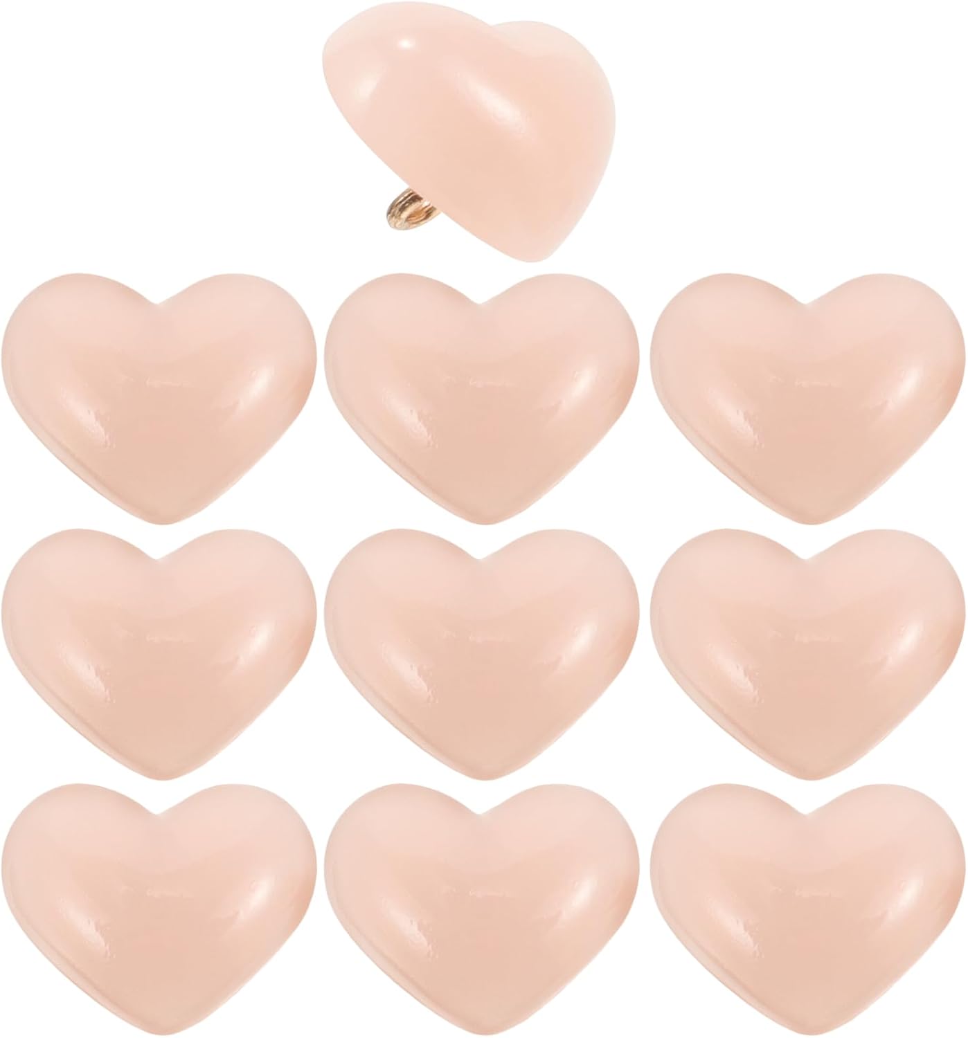 10pcs Heart Shaped Buttons Resin Decorative Buttons for Clothing Sewing Shirts Blazer Wedding Dress Handmade Decorations DIY Crafts Pink